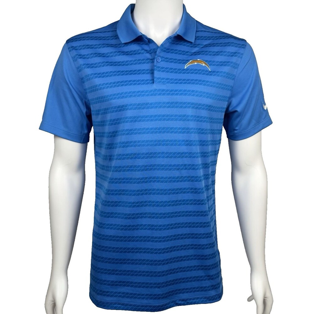 Nike LA Chargers Mens Small Blue NFL On Field Dri-Fit Polo Golf Shirt New